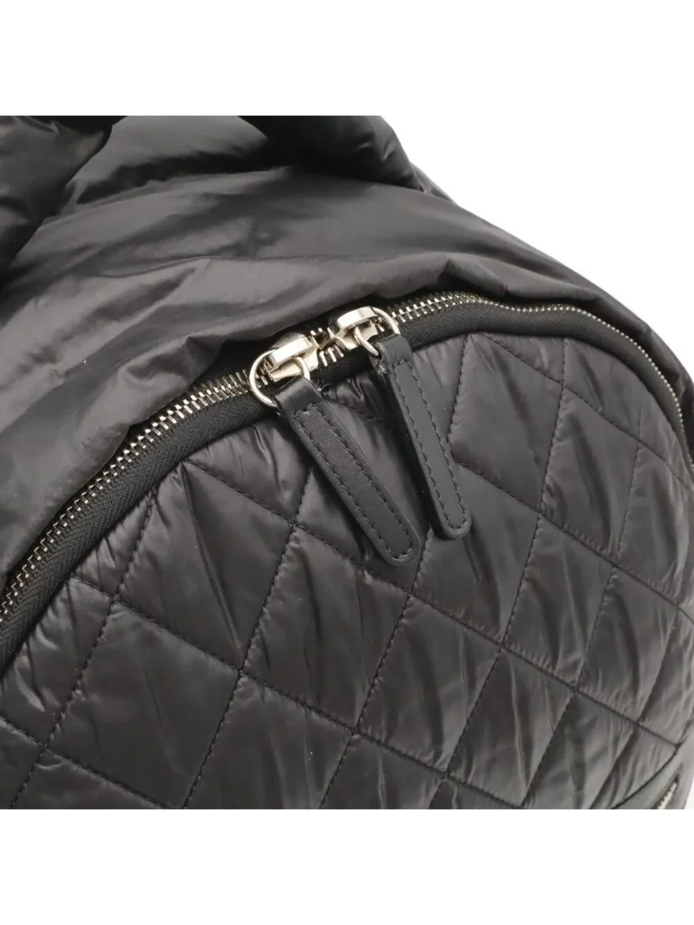 Chanel Coco Cocoon Backpack Quilted Nylon Leather Black Bordeaux